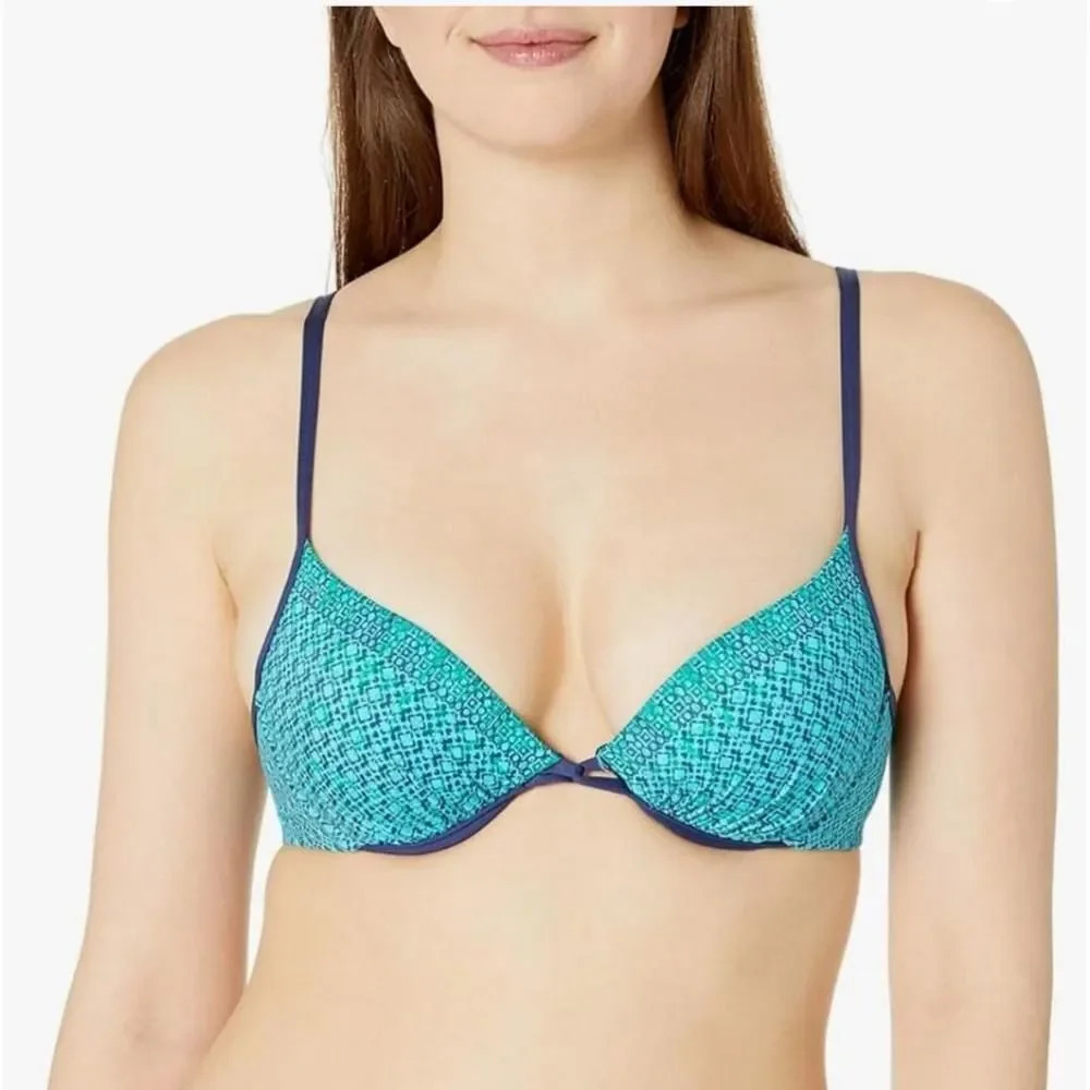 Women's Athena Blue and Green Underwire Bra Sz 14